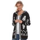 Juniors' Pink Republic Print Open-front Cardigan, Teens, Size: Medium, Oxford