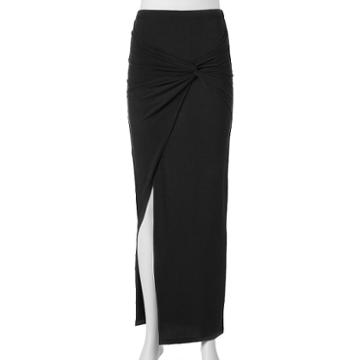 Juniors' Joe B Knot Maxi Skirt, Girl's, Size: Large, Black