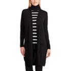 Women's Chaps Open Front Long Cardigan, Size: Xxl, Black