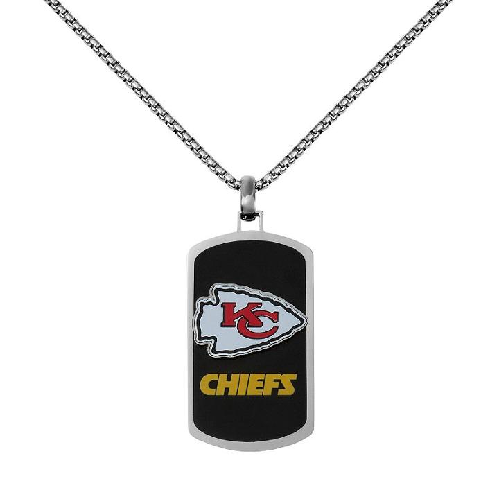 Men's Stainless Steel Kansas City Chiefs Dog Tag Necklace, Silver
