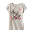 Disney's Bambi Girls 4-7 Flower Applique Tee By Jumping Beans&reg;, Girl's, Size: 6x, Lt Beige