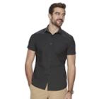 Men's Marc Anthony Slim-fit Pattern Shirt, Size: Xxl, Black