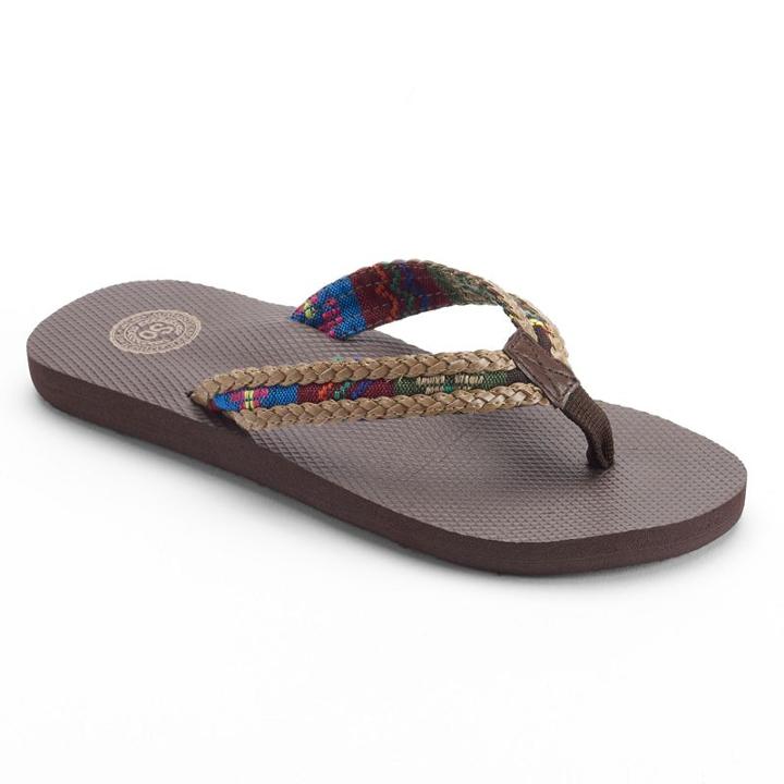 So&reg; Women's Braided Flip-flops, Size: Medium, Brown