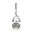 Laura Ashley Garden Collection Sterling Silver Lab-created Yellow Sapphire Beehive Charm, Women's, White