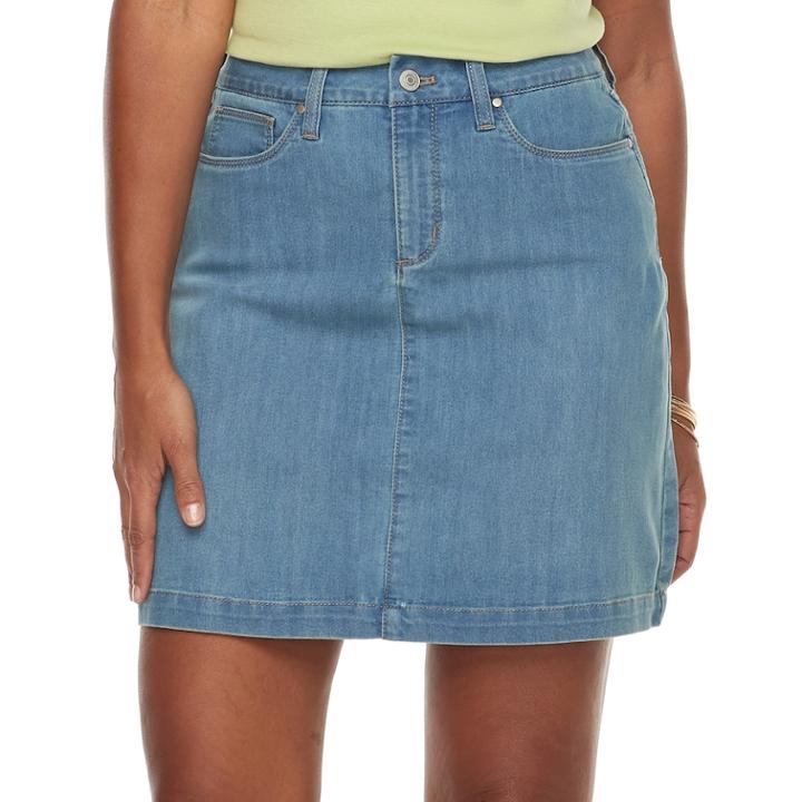 Women's Croft & Barrow&reg; Jean Skort, Size: 6, Light Blue