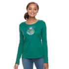 Petite Croft & Barrow&reg; Holiday Shine Tee, Women's, Size: S Petite, Green