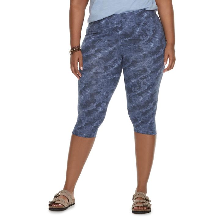 Plus Size Sonoma Goods For Life&trade; Capri Leggings, Women's, Size: 3xl, Blue