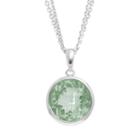 Green Quartz Sterling Silver Circle Pendant Necklace, Women's, Size: 17