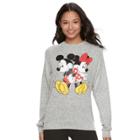 Disney's Mickey & Minnie Mouse Juniors' Graphic Top, Teens, Size: Large, Dark Grey