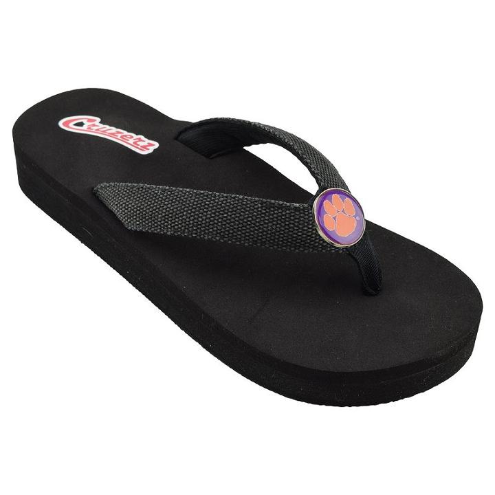 Women's Clemson Tigers Venice Beach Flip-flops, Size: 7, Black