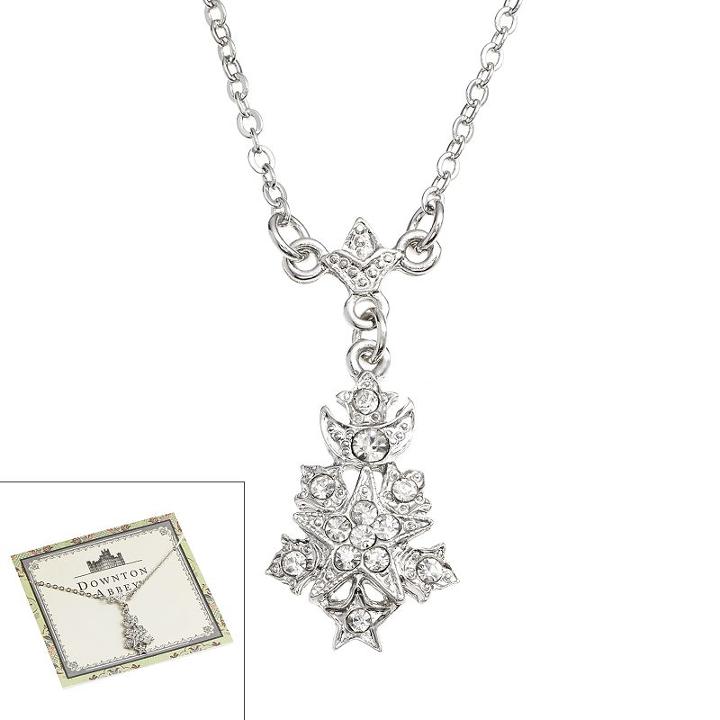 Downton Abbey Silver Tone Simulated Crystal Collar Necklace, Women's, Size: 16, White