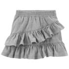 Girls 4-8 Carter's Asymmetrical Tiered Ruffle Skort, Size: 4-5, Grey