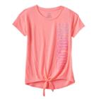 Girls 7-16 So&reg; Tie Front Graphic Tee, Girl's, Size: 16, Lt Purple