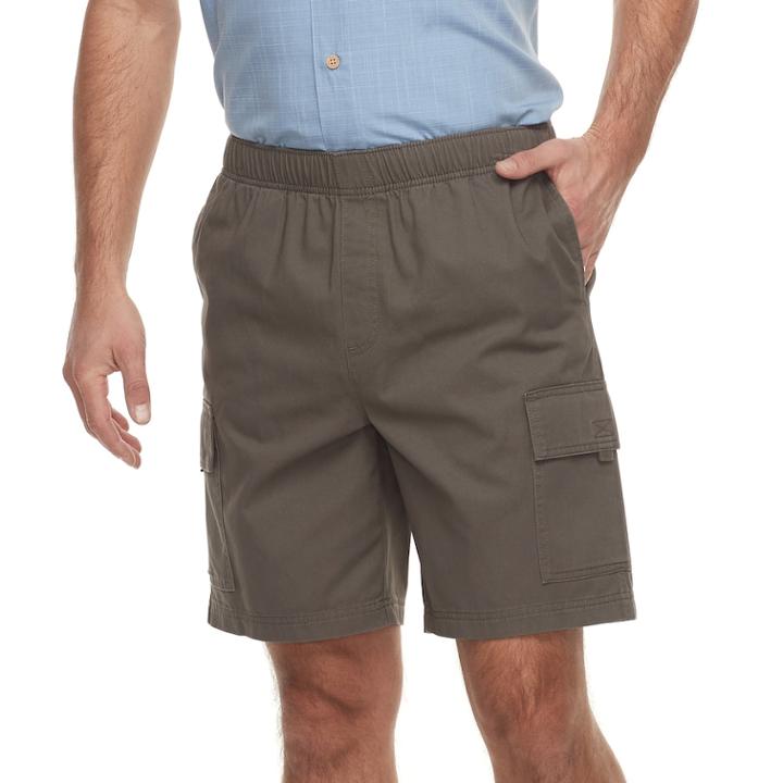 Men's Croft & Barrow&reg; Classic-fit Full-elastic Twill Cargo Shorts, Size: 38, Dark Brown