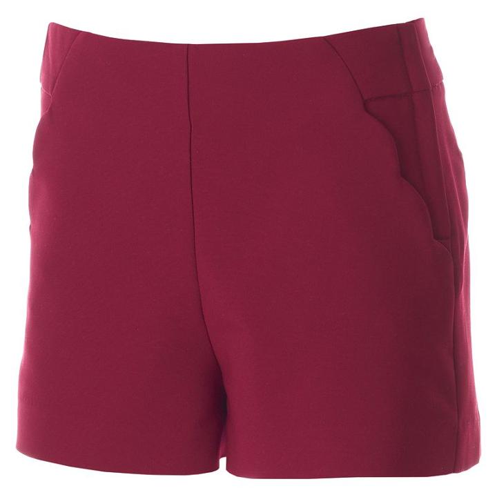 Juniors' Candie's&reg; Print High-waist Shorts, Girl's, Size: 5, Med Red