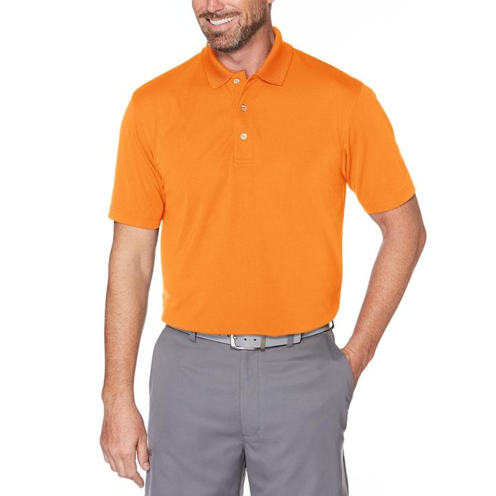 Men's Grand Slam Off Course Textured Golf Polo, Size: Medium, Orange