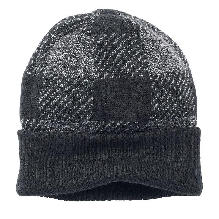 Urban Pipeline, Men's Buffalo Check Beanie, Black
