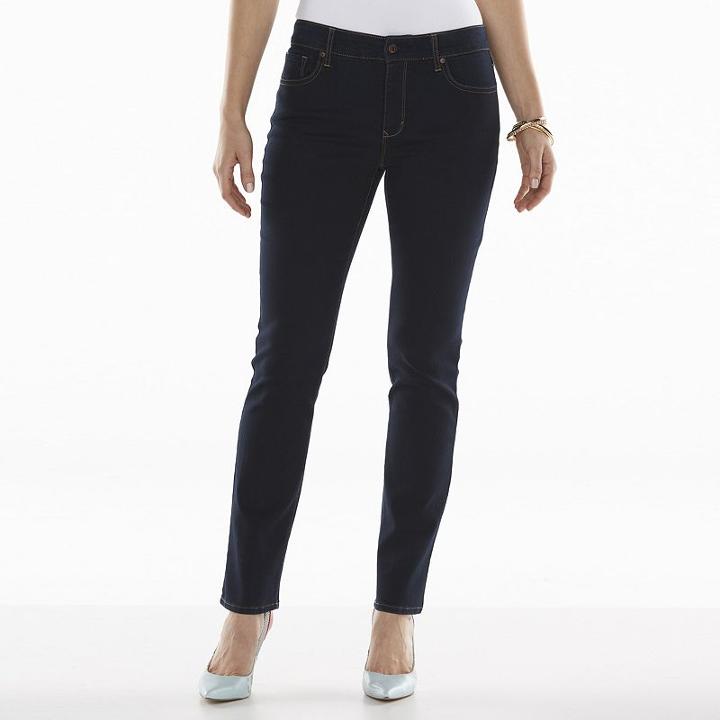 Gloria Vanderbilt Bridget Slim Leg Pants - Women's, Size: 12, Dark Blue