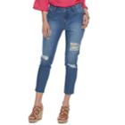 Women's Jennifer Lopez Ripped Crop Super Skinny Jeans, Size: 12, Blue