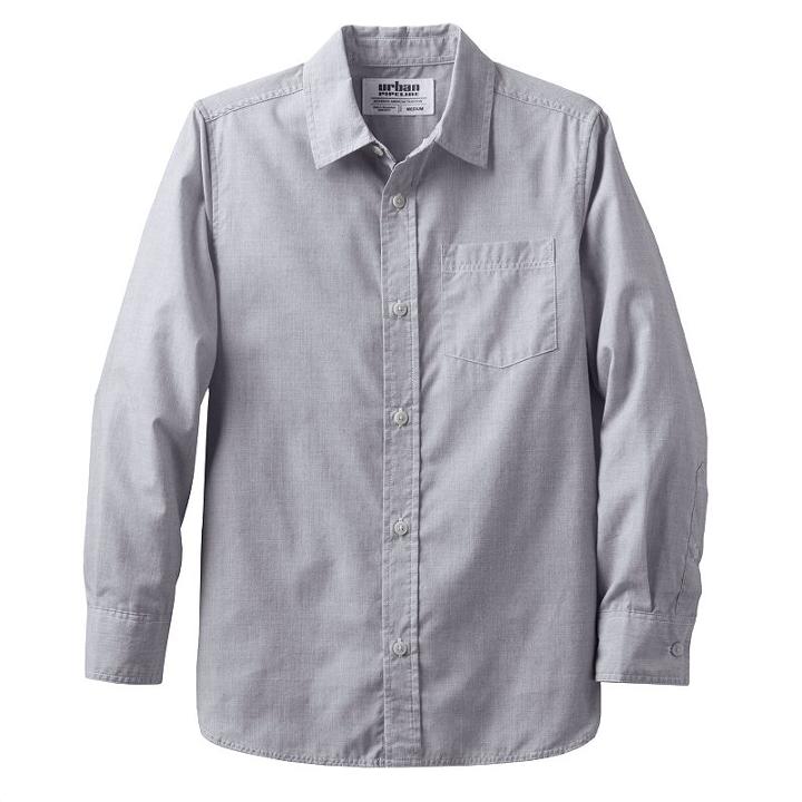 Boys 8-20 Urban Pipeline&reg; Chambray Button-down Shirt, Boy's, Size: Xl(18/20), Dark Grey