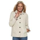 Women's Croft & Barrow&reg; Quilted Button-front Jacket, Size: Medium, Lt Beige