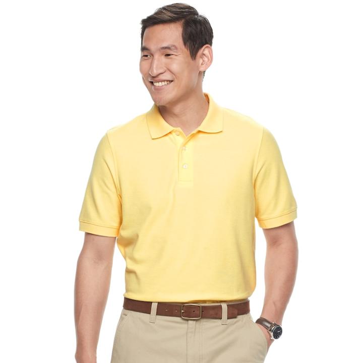 Men's Croft & Barrow&reg; Pique Performance Polo, Size: Xxl, Med Yellow