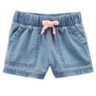 Toddler Girl Carter's Chambray Shorts, Size: 4t, Blue
