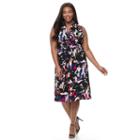 Plus Size Dana Buchman Tie-front Crepe Dress, Women's, Size: 3xl, Med Blue