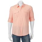 Men's Apt. 9&reg; Modern-fit Solid Roll-tab Casual Button-down Shirt, Size: Xl, Brt Orange