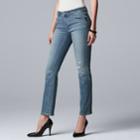 Women's Simply Vera Vera Wang Everyday Luxury Straight-leg Midrise Jeans, Size: 14 Short, Brt Blue