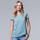 Women's Simply Vera Vera Wang Windy Jacquard Tee, Size: Xl, Med Grey