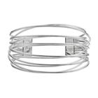 Crisscross Wire Multi Row Cuff Bracelet, Women's, Silver