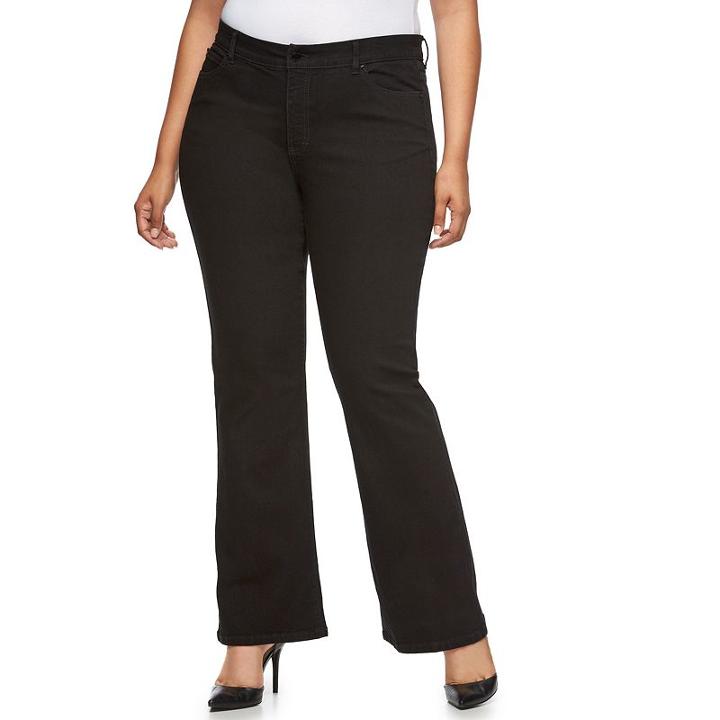 Plus Size Jennifer Lopez Bootcut Jeans, Women's, Size: 18 W, Black