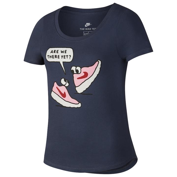 Girls 7-16 Nike Are We There Yet? Sneakers Graphic Tee, Size: Medium, Blue