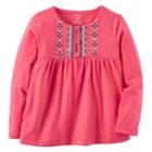 Girls 4-8 Carter's Embroidered Babydoll Top, Size: 5, Pink