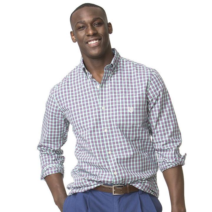 Big & Tall Chaps Classic-fit Plaid Poplin Button-down Shirt, Men's, Size: 3xl Tall, Green