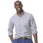 Big & Tall Chaps Classic-fit Plaid Poplin Button-down Shirt, Men's, Size: 3xl Tall, Green