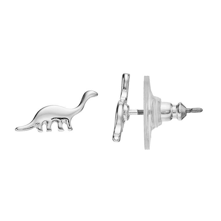 Lc Lauren Conrad Nickel Free Dinosaur Stud Earrings, Women's, Silver