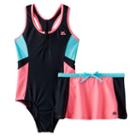 Girls 7-16 Zeroxposur One-piece Racerback Swimsuit & Skirt Set, Girl's, Size: 14, Pink Other