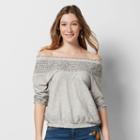 Women's Sonoma Goods For Life&trade; Crochet Off-the-shoulder Tee, Size: Xl, Lt Green