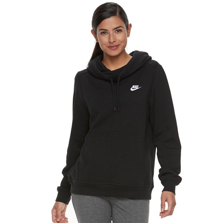 Women's Nike Sportswear Funnel Neck Pullover Hoodie, Size: Small, Grey (charcoal)