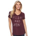 Women's Apt. 9&reg; V-neck Graphic Tee, Size: Xxl, Red