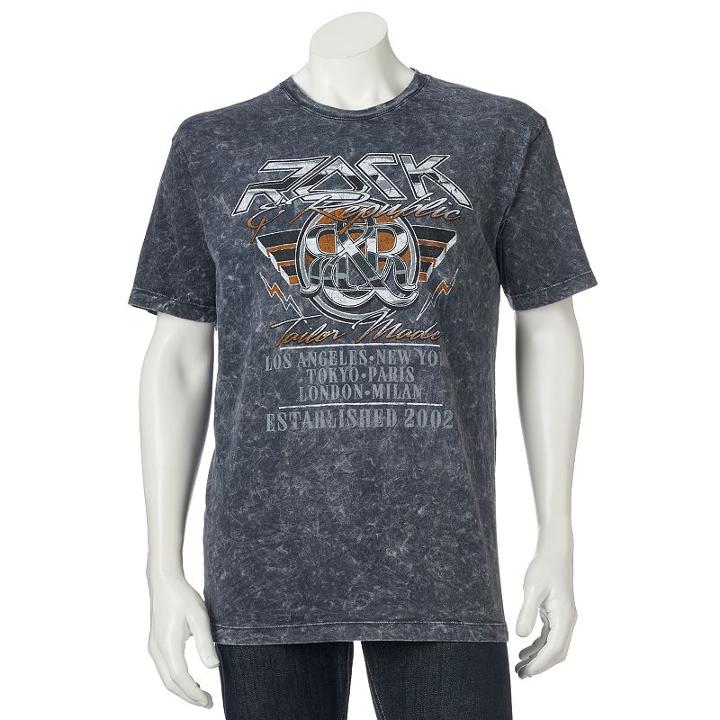 Men's Rock & Republic&reg; Metal Head Tee, Size: Small, Oxford