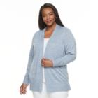 Plus Size Croft & Barrow&reg; Essential Open-front Cardigan, Women's, Size: 1xl, Light Blue