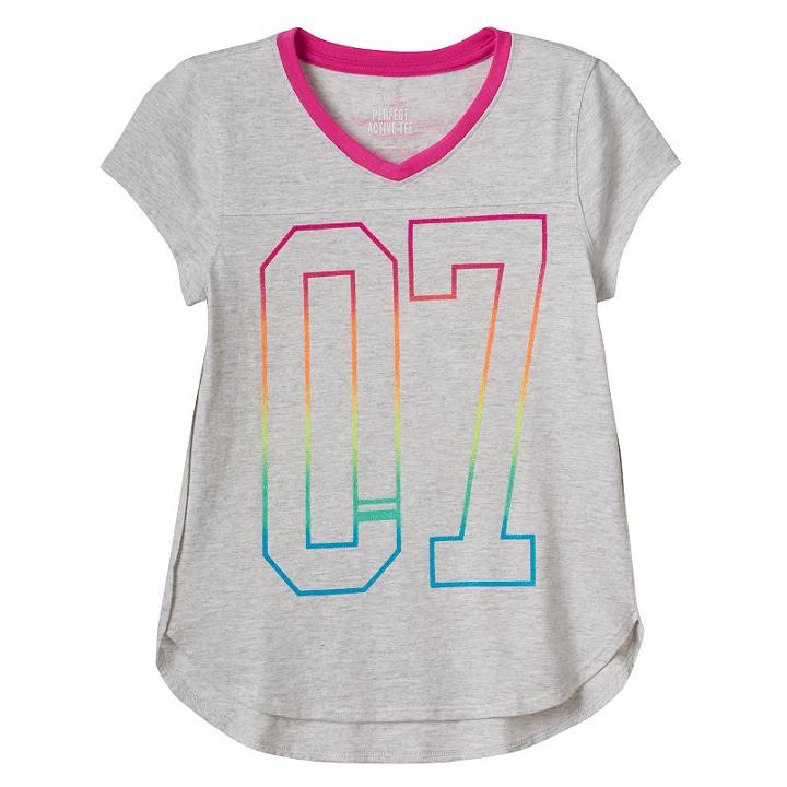 Girls 7-16 So&reg; Burnout Blocked Tee, Size: 16, Silver
