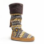 Muk Luks Women's Winona Cuffed Boot Slippers, Size: Xl, Brown