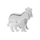 Individuality Beads Sterling Silver Crystal Democratic Donkey Bead, Women's, White