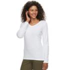 Women's Croft & Barrow&reg; Essential V-neck Top, Size: Xxl, White