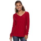 Women's Sonoma Goods For Life&trade; Trellis Cable-knit Sweater, Size: Large, Dark Red
