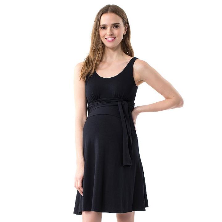 Maternity Pip & Vine By Rosie Pope Scoopneck Tank Dress, Women's, Size: M-mat, Black